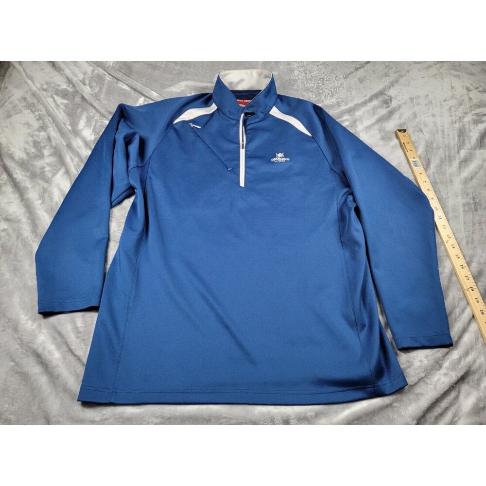 Sun‎ Mountain Outerwear 1/4 Zip Mens XL Blue Diamond Oak Golf Resort Pullover